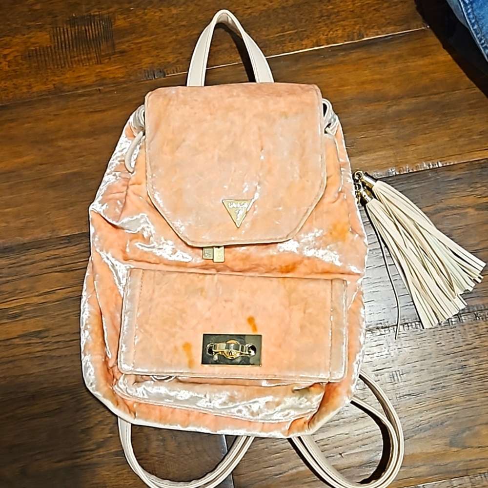 GUC Guess crushed velvet Backpack